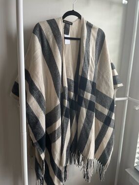 Banana Republic Cream & Black Striped Open Cardigan